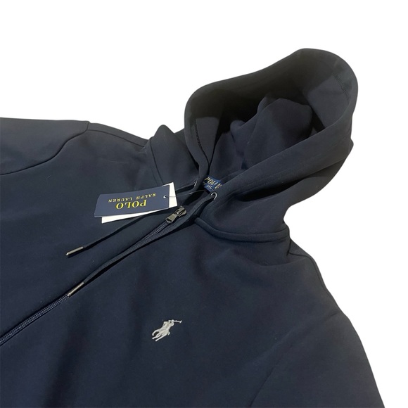 Polo Ralph Lauren Mens Aviator Navy Blue Double Knit Full Zip Hoodie- Small- NWT - Picture 1 of 7